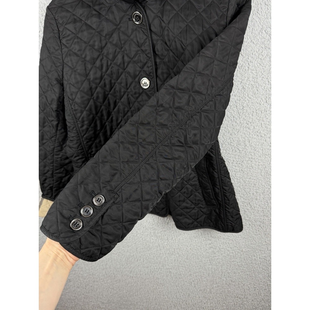 Burberry Brit Women's Black Quilted Nova Check Lined Jacket Women's Sz XL - Picture 10 of 15